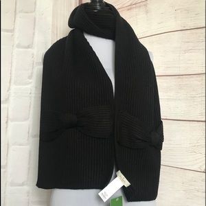 Kate Spade New York  Black Bow Muffler Scarf